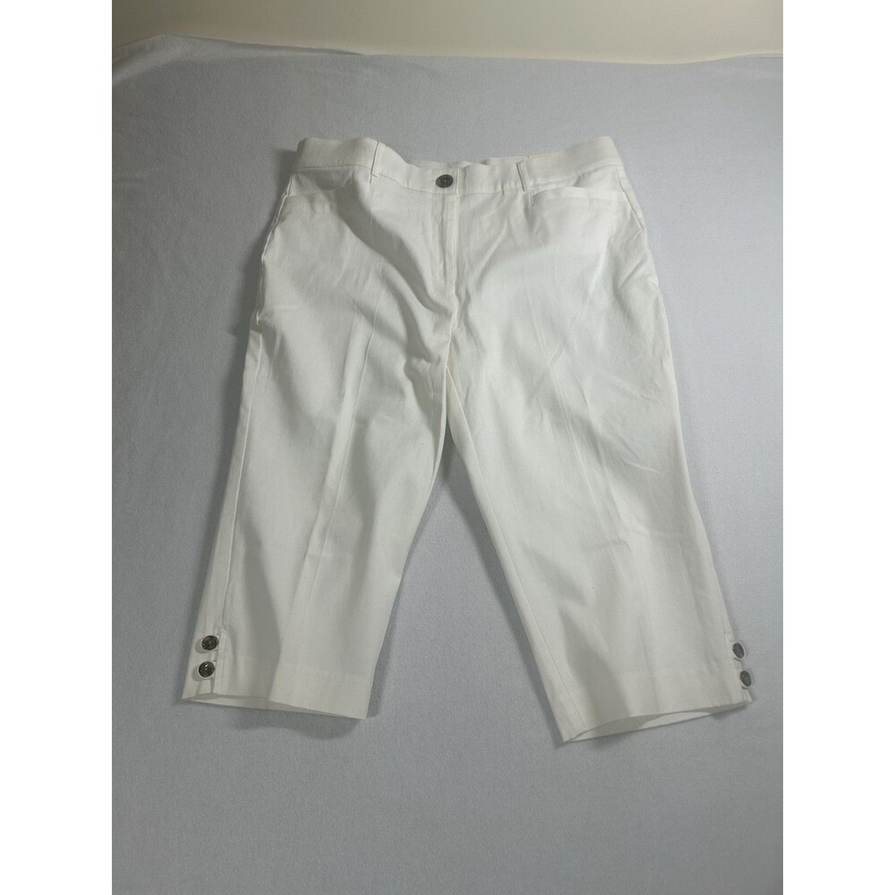 Studio Works Capri Pants Size 16P White Wide Leg NEW 279